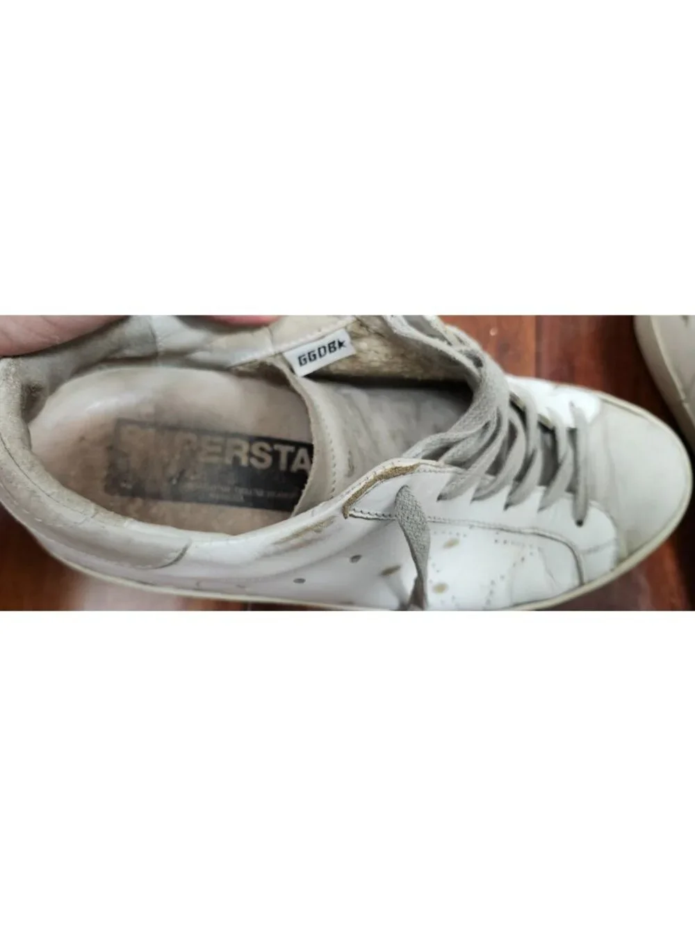 Golden Goose Superstar White Leather Low Top Sneakers EU 39 US 8.5 Made in Italy